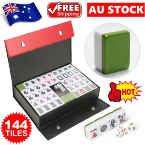 144 Tiles Mahjong Set Heavy Duty Classic Strategy Game with Carrying Travel Case - Picture 1 of 12