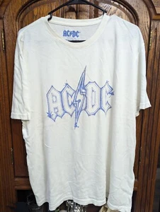 MAGLIETTA BIANCA LOGO AC/DC 2XL MARCA FORTUNATA CON LICENZA IRREGOLARE - Foto 1 di 4