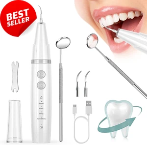 Ultrasonic Tooth Cleaner Plaque Tartar Remover 5 Modes Rechargeable IP67 - Picture 1 of 12