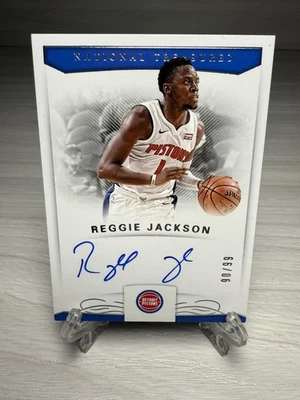 Reggie Jackson 2017-18 Panini National Treasures Auto 90/99 Detroit Pistons - Image 1 of 3