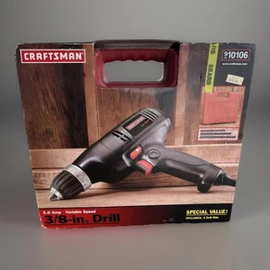 Vintage Sears Craftsman Corded 3/8” Drill 5.0 AMP SEALED w/ Case & Bits New Rare - Picture 1 of 3