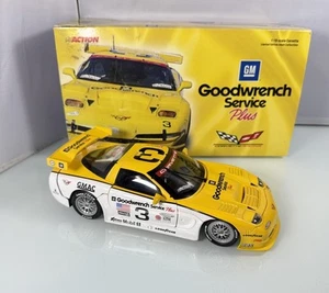 Action Racing 1/18 Scale Diecast Corvette C5-R #3 Fellows GT2 Yellow White w/Box - Picture 1 of 21