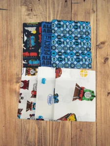 6 Fat Quarters Bundle - All Aboard Thomas And Friends Blue & White Cotton Fat Qu - Picture 1 of 2
