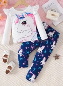 Zauberhaftes Einhorn Seestern-Set – Langarmshirt & Leggings, Gr.104/110 - Bild 1 von 6