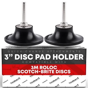 Soporte de almohadilla de disco de acondicionamiento de 3", 2 piezas - vástago de 1/4" para discos de la marca 3M ROLOC -... - Imagen 1 de 5