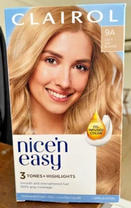 Clairol Nice'N Easy Permanent Hair Color #9A Light Ash Blonde New tinte mujer - Picture 1 of 5