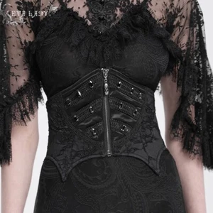 Eva Lady Women Black Gothic Retro Lace-Up Underbust Waistband Adjustable Corset - Bild 1 von 26