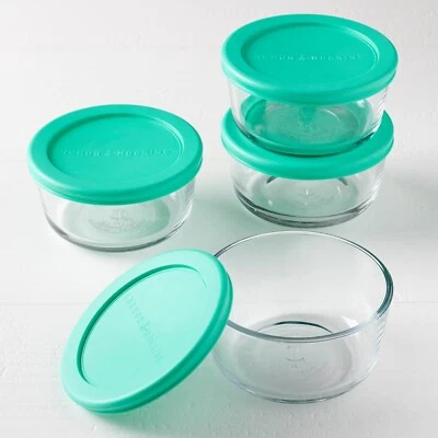 Anchor Hocking 2 Cup Glass Storage Containers with Lids Set of 4 Glass Food Stor - Image 1 of 4