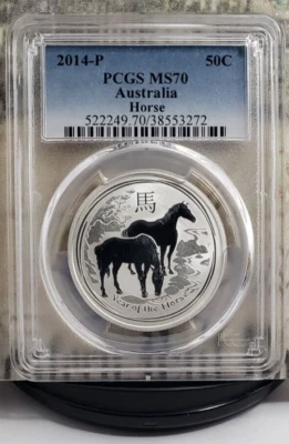 2014-P Australia Year of the Horse Silver Half Dollar - PCGS MS70 - Tops! 3272 - Image 1 of 4