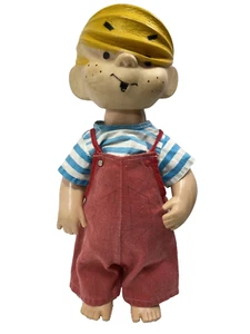 Vintage DENNIS THE MENACE Puppe, drehbarer Kopf, Kunststoff, weich, HKK 1958 - Bild 1 von 23