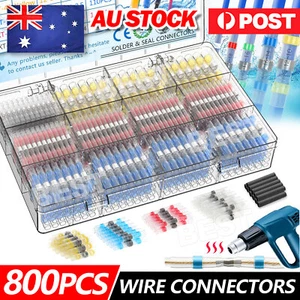 800PCS Waterproof Seal Solder Heat Shrink Wire Connectors Sleeve Butt Terminals - Picture 1 of 10