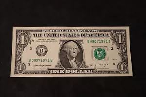 2021 ONE DOLLAR FANCY BIRTHDAY/ANNIVERSARY NOTE SEPT 7, 1971 SN # B 09071971 B - Picture 1 of 2