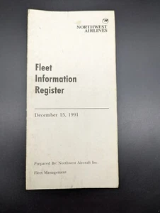 Registro de información de flota de Northwest Airlines 15 de diciembre de 1991 gestión de flotas - Imagen 1 de 5