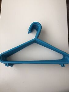Childrens Slim Blue Plastic Clothing Hangers X16