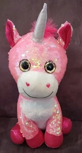 Inter American White Plush 2 Way Pink Sequins Unicorn Stuffed Soft Toy 2019 - Picture 1 of 5