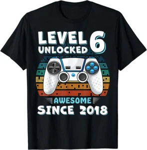 Six 6th Birthday Decoration Boy 6yr 6 Year Old Birthday T Shirt Men Women Kid - Picture 1 of 5