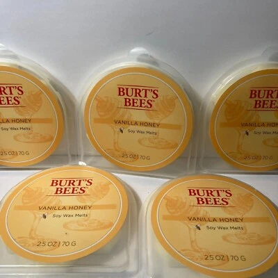 Burt's Bees Vanilla Honey cera de soja tortas derrete 2,5 oz 5 pacotes DESCONTINUADO - Imagem 1 de 4
