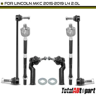 6 件稳定杆链接和领带杆端适用于林肯 MKC 15-19 2.0L 2.3L 前侧 — 第 1/4 张图片