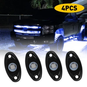 4PCS Blue LED Rock Light Lights For Off JEEP Truck Road Car ATV SUV Under Body - Picture 1 of 16