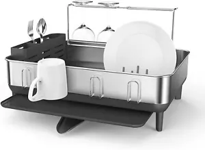 New-Kitchen Dish Drying Rack with Swivel Spout, Fingerprint-Proof St - Picture 1 of 6