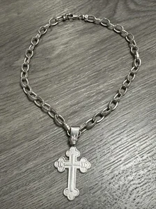 Superbe collier « Croix Couronnée » - argent massif - Imagen 1 de 5