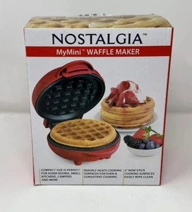 NEU! Nostalgia My Mini Persönliches Elektrisches Waffeleisen 5" - Rot - Bild 1 von 2