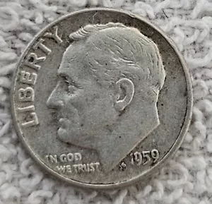 1959 (P) Roosevelt Dime 90% Silver 1C - Picture 1 of 2
