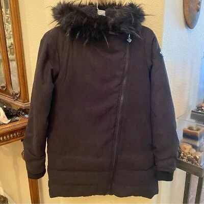 APPAMAN девочек подростков черный искусственного меха молнии плюшевая подкладка теплая куртка размер 14 лет - Изображение 1 из 4