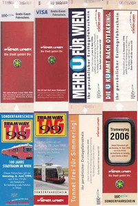 Austria, Lot of 8 Vintage Tramway Tickets, Vienna - Wiener Linien Tramwaytag - Picture 1 of 2