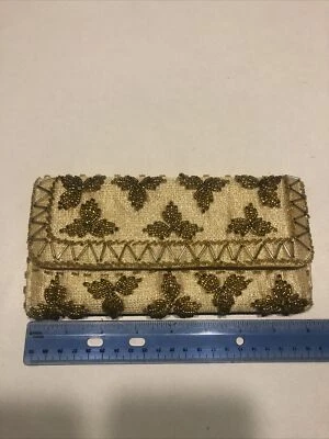 Bolso clutch vintage años 70 de vinilo forrado de plástico maquillaje y accesorios Foto 1 de 3