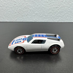 Vintage 1969 Hot Wheels RedLine War Path Flying Color Red White Blue / Stars HK - Bild 1 von 13