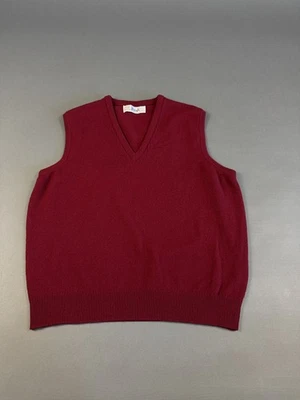 VTG Pringle Scotland Vest Wool Red Lambswool Men's L Made in Scotland - Image 1 of 4