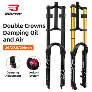 Double Shoulder Air Fork Rebound Adjustment 150mm Travel Mountain Bike Air Fork - Picture 1 of 11