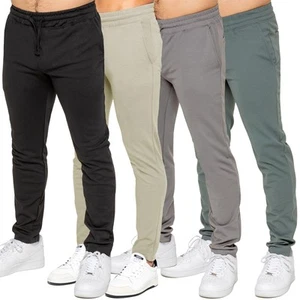 Enzo Hombre Elegante Pantalón de Chándal Informal Pierna Recta Elástico Premium - Picture 1 of 20