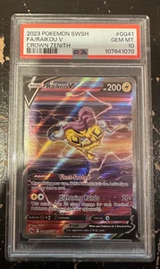 Pokemon TCG Raikou V Sword & Shield Crown Zenith GG41 FULL ART PSA 10 Gem Mint - Picture 1 of 2