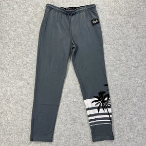 Victoria's Secret Pink Medium Straight Leg Drawstring Waist Palm Tree Pants Gray - Picture 1 of 8