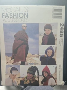 WOMENS UNCUT MCCALLS 2485 SEWING PATTERN HAT WRAP FLEECE BEANIE SCARF SIZE ADULT - Picture 1 of 3