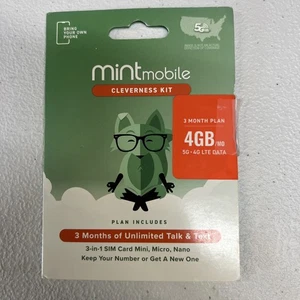 Carte SIM mobile prépayée 3 mois comme neuve avec service de téléphonie 4 Go de données, appels, SMS - Photo 1 sur 1
