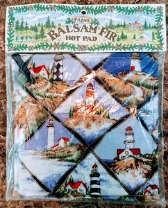 Paine Balsam Fir Pine Hot Pad Lighthouse Coastal Maine USA 7" Trivet Decor - Picture 1 of 2