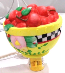Electronics CME Ink Bowl of Cherries Plug In Night Light 2000 Ceramic Removable - Picture 1 of 10