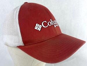 Columbia PFG Baseball Hat Large / XL Red w/ White Mesh
