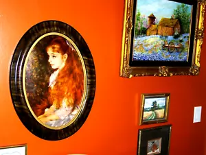 Royal FRAME Handmade Mahogany Wood VINTAGE Painting Print Mirror - Picture 1 of 12