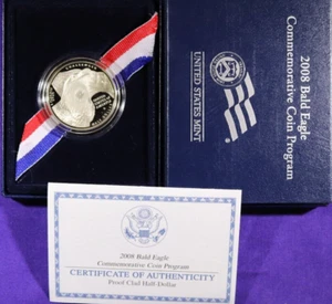 2008-S U.S. Mint Bald Eagle Commemorative Coin Program Silver Clad Half Dollar 2 - Picture 1 of 3