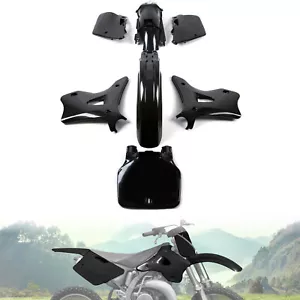 Black Complete Plastic Bodywork kit For KAWASAKI KX125 KX250 1994 1995 1996-1998 - Foto 1 di 13