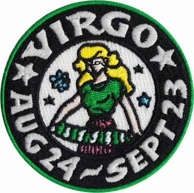 Patch - Virgo Zodiac Astrology Star Zoltan GLOW IN THE DARK 3" Iron On #110085 - Image 1 of 3