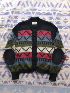 Vintage 1960s Puritan Citation Club Fuzzy Mohair Full-Zip Cardigan Sweater 40 - Picture 1 of 15