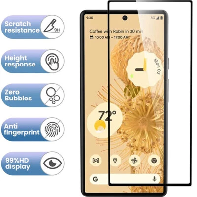 Full Cover Tempered Glass For Google Pixel 7 6 3A XL 4 XL 4a 5a 5G 6a Anti Knock - Image 1 of 4