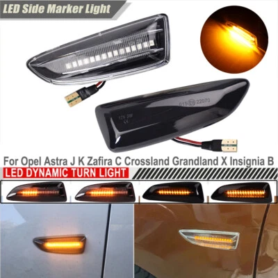 2PCS For Astra Crossland Grandland Insignia Zafira LED Dynamic Side Marker Light - Image 1 of 4