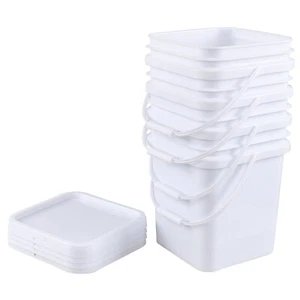 Idotry 4 Buckets Containers W/ Lids, 5 Gallon Food Grade Heavy-Duty Plastic Pail - Picture 1 of 11
