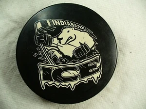 CHL Indianapolis Ice Die Cut White Official Team Logo Hockey Puck Collect Pucks - Picture 1 of 2